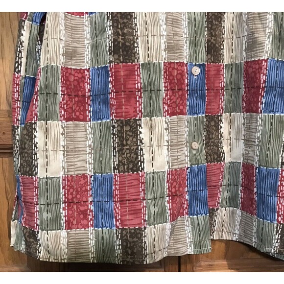 Alfred Dunner Women's 14 Multicolor Blouse Short Sleeve Button-Up Crepe Top - Picture 4 of 8